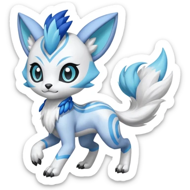 Meloetta-Garurumon-Pokémon-Digimon-Fakémon-fusion-hybrid-creature sticker