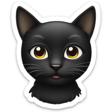 black cat with white eye patch sticker