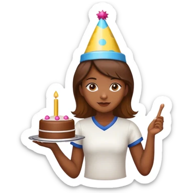 birthday girl with softball cake sticker