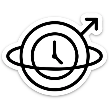 Planet Neptune with a clock inside of it sticker