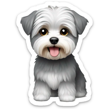 Grey Bichon yorkie  sticker