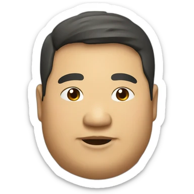 stereotypical asian fat man who loves food sticker