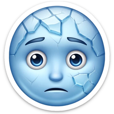 Frozen icy sad face iOs emoji sticker