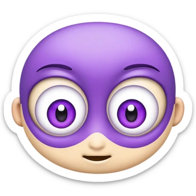 3D emoji of two big cartoon eyes peeking, purple shadows, friendly and minimal background

 sticker