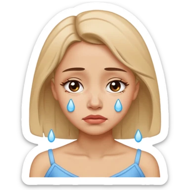 Beautiful lady crying can see shoulders sticker