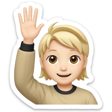 A chibi anime character waving sticker