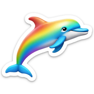 Beautiful rainbow dolphin sticker