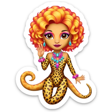 leopard gecko drag queen sticker