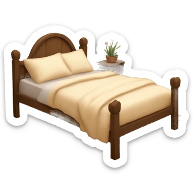 Cozy cottagecore bed  sticker