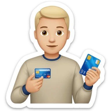 u forgot the credit card make his left hand hold the card but the rest is good sticker