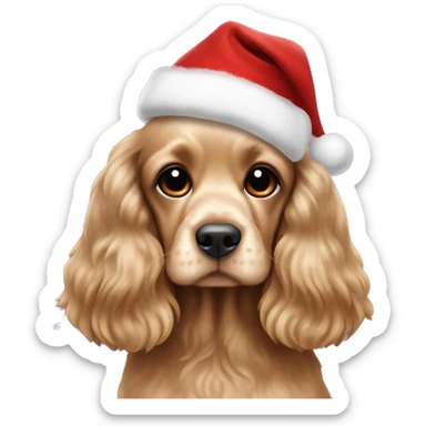 cute cocker spaniel christmas  sticker