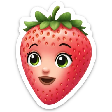 Baby pink strawberry cutesy  sticker