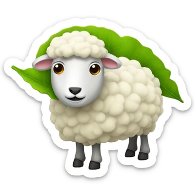 Leaf sheep sticker