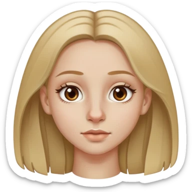 Dark blonde girl with light brown eyes, pale with a nosering on her right nostril sticker