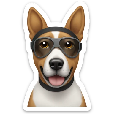 Dog wearing skimask sticker