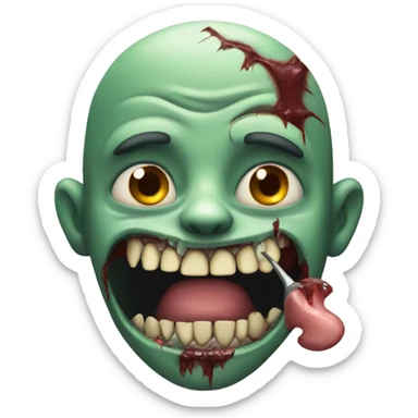 Zombie removing teeth sticker