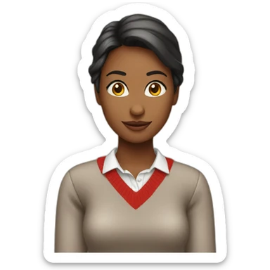 Office girl in red sweater sticker