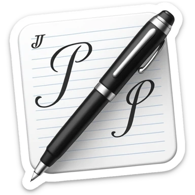 pen writing initials J P sticker