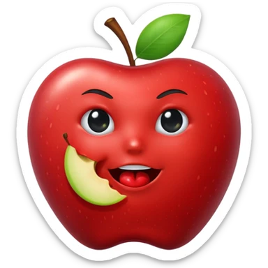 android eating apple sticker