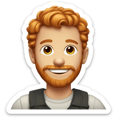 smiling boy with beard portrait with a more ginger hair and beard  sticker