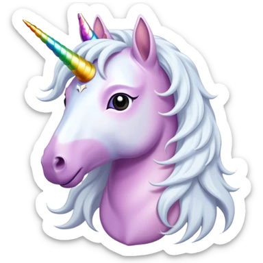 unicord with lomg hair sticker