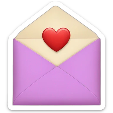 a letter envelope with a heart coming out of it sticker