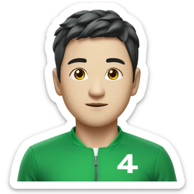 Squid game player seong gi hun in green track suit  sticker