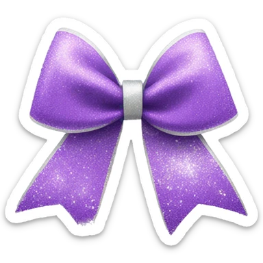 Cheerlead bow in light purple and glitter sticker