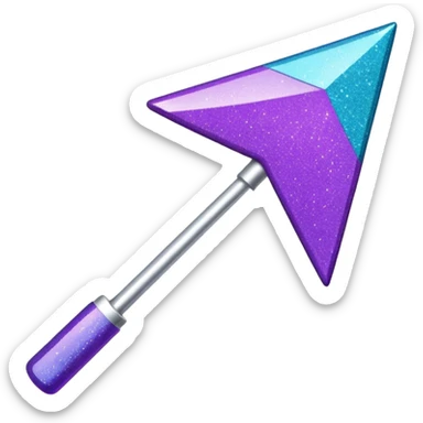 flecha para esquerda glitter roxo e ciano sticker