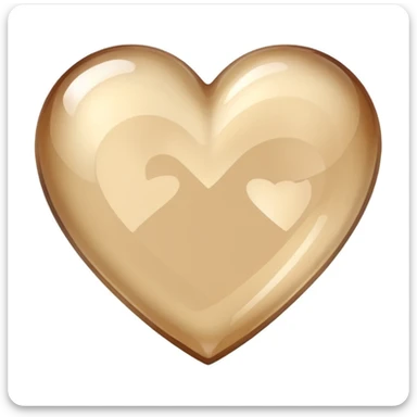 beige quartz heart  sticker