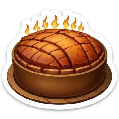round meat roasted  sticker