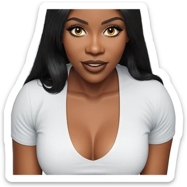dark-skinned beauty in white shirt sticker