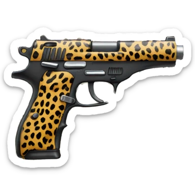 cheetah print gun  sticker