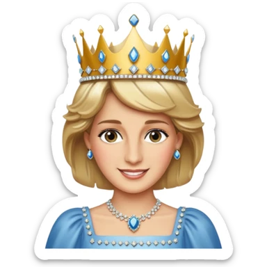 standing, Princess Diana with a crown sticker