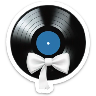  vinyl record with white bow sticker