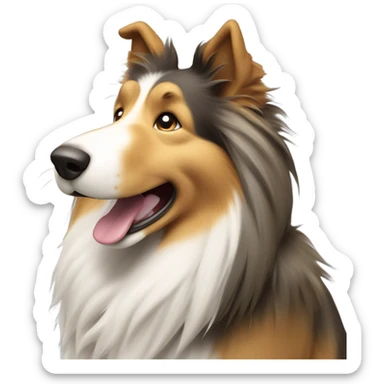 Rough collie cheering sticker