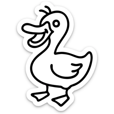 silly goose, exaggerated features sticker