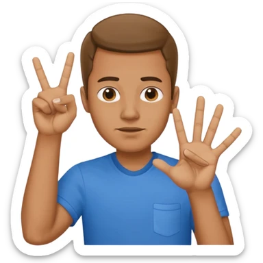 man throwing up b gang sign sticker