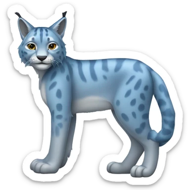 A blue lynx full body and short tail sticker