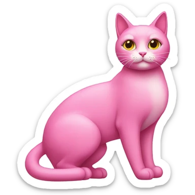 pink cat with high heels sticker