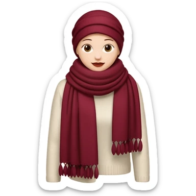 Burgundy scarf sticker