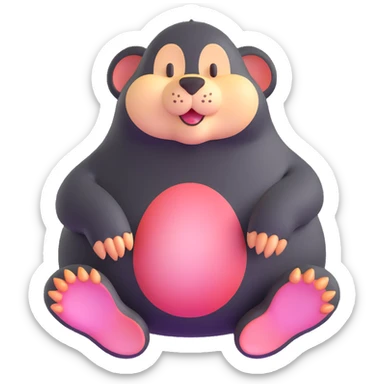 cute mole with large paws sticker
