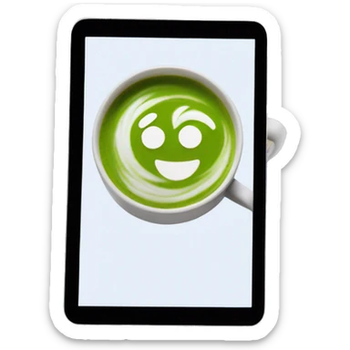 kindle ereader next to a matcha latte sticker