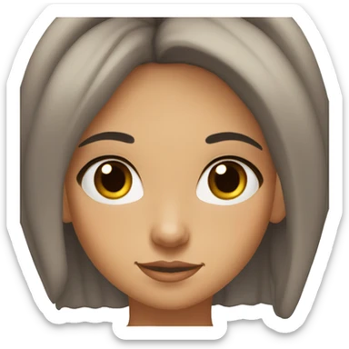 girl, big nose, black hair in bun, hoop earrings, brown eyes, tan skin, freckles sticker