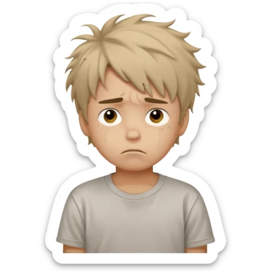 Ashamed emoji boy sticker