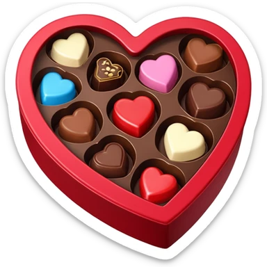 heart shaped box of chocolates sticker