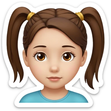 una chica pequeña con una cola de caballo sticker