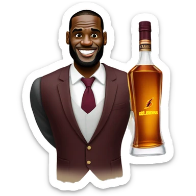 LeBron with Hennessy  sticker