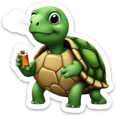 A turtle smoking sticker