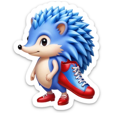 Blue hedgehog with red shoes sticker
